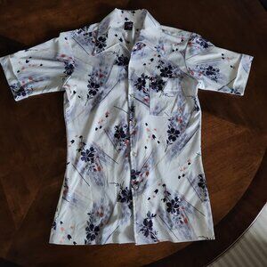 70's polyester shirt, big collar, Men's Medium